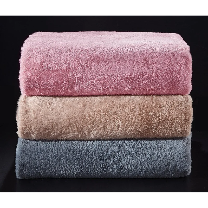 Frosty Tipped Extra-fluffy Plush Throw Blanket