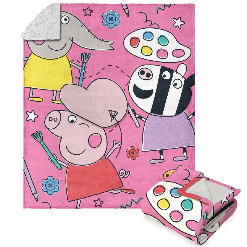 Hasbro Peppa Pig Silk Touch Sherpa Throw Blanket