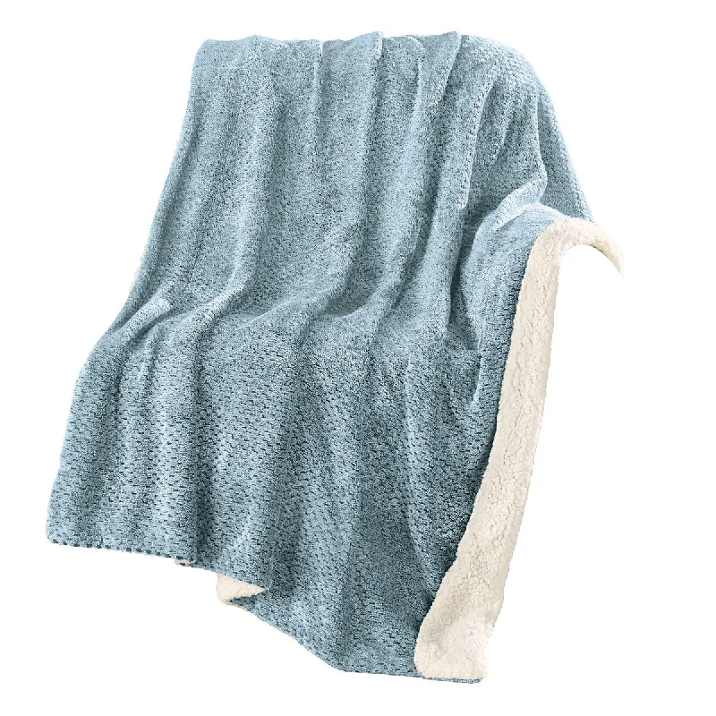 Heather Sherpa 5-Foot Long Throw Blanket