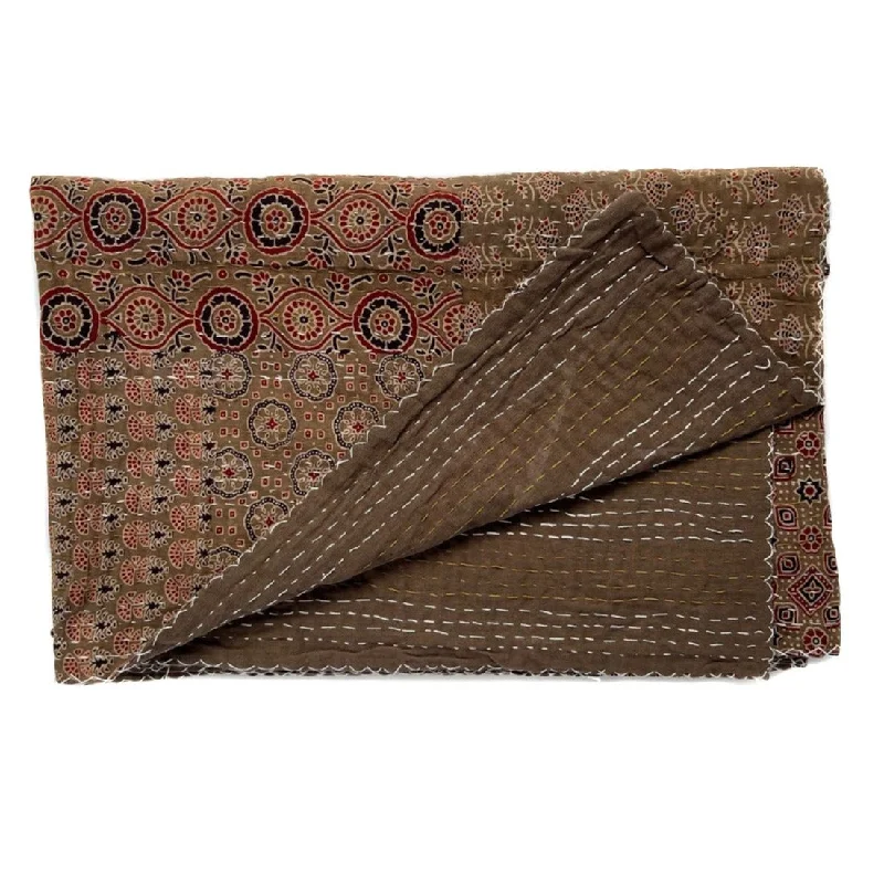 Kantha Throw | Brown