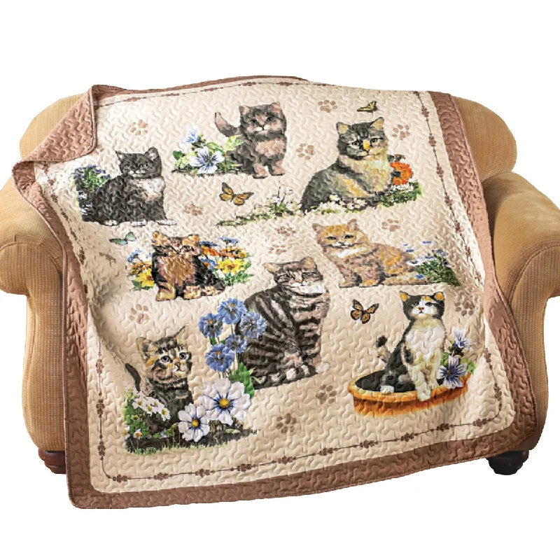 Quilted Charming Cat Collage Throw