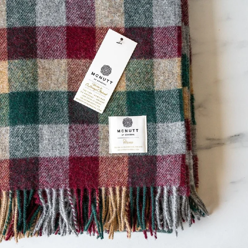 Traditional Holiday Check Wool Blanket