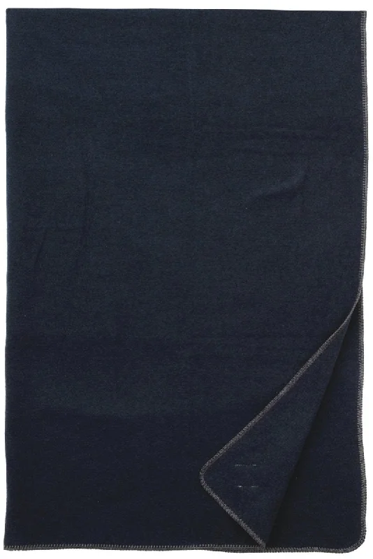 Solid Midnight Wool Throw